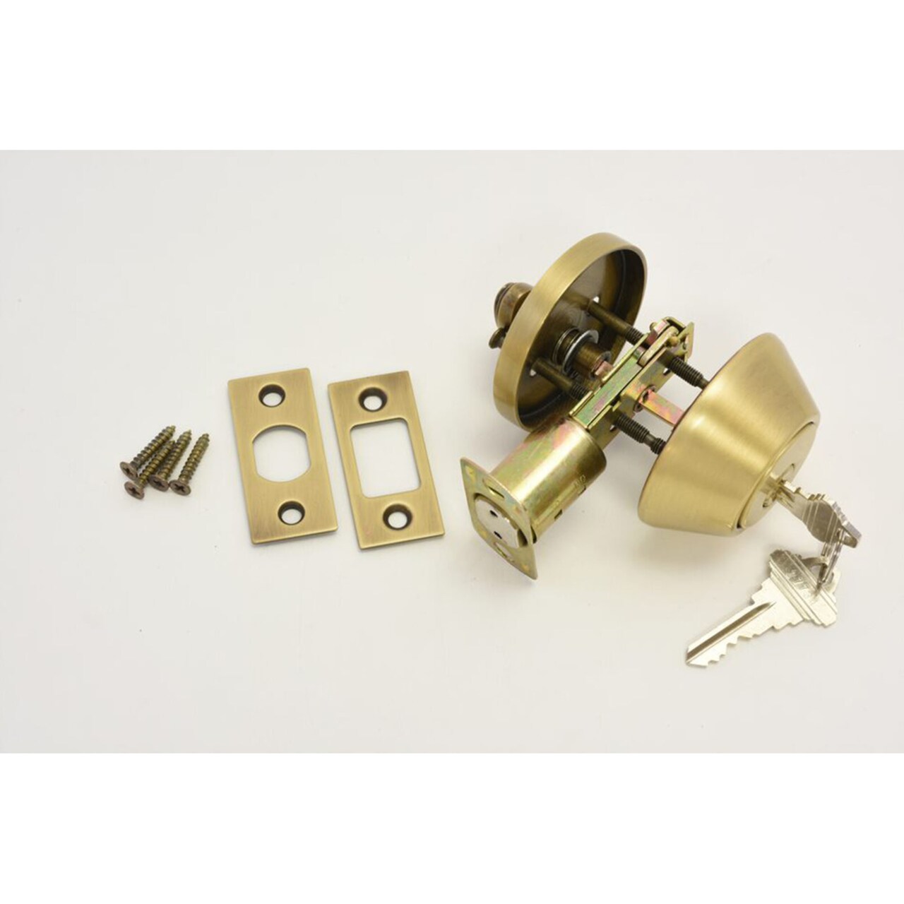 BRASS Accents Home Decorative Door Knob Single Cylinder Deadbolt 2" - Antique Brass